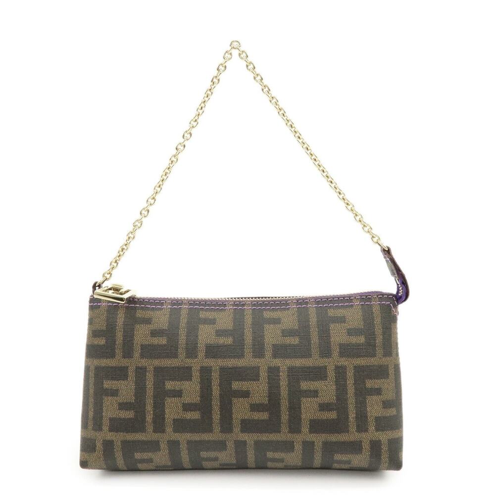Fendi Zucca Pochette Brown Leather